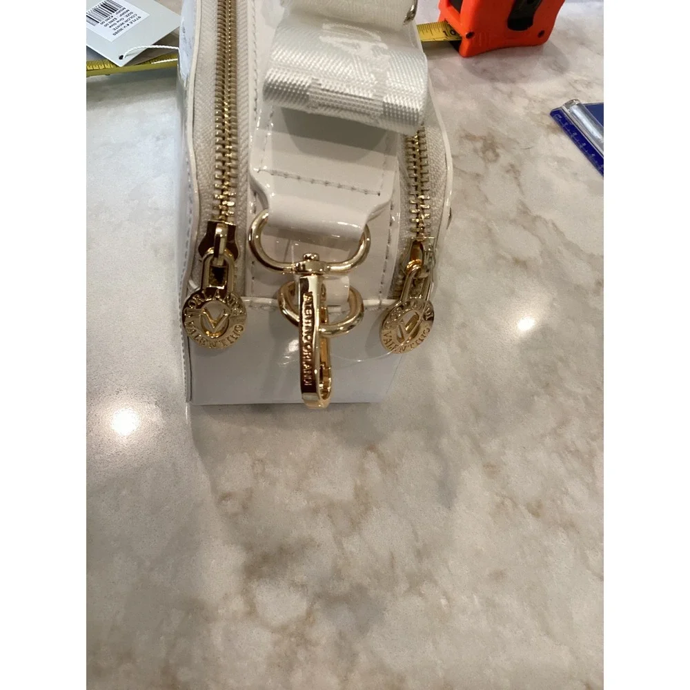 Valentino Orlandi Crossbody Bag Studded Designer Purse‎ White Small